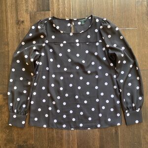 J.Crew Polka Dot Puff Sleeve Top